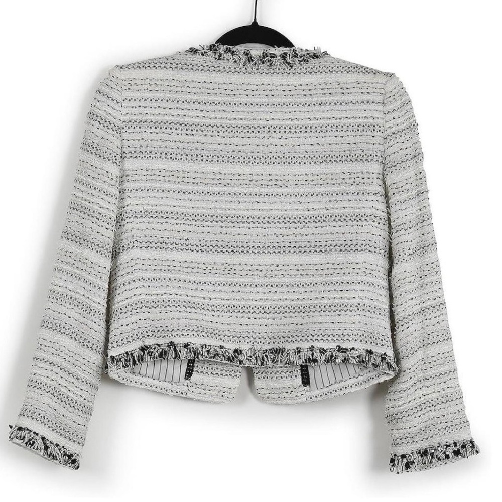 ALICE+OLIVIA White & Black
Cotton Tweed Cropped Jacket - Picture 3 of 6